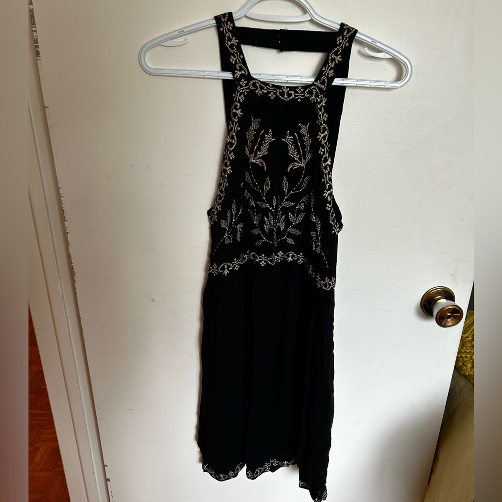Urban Outfitters Black Embroidered Dress